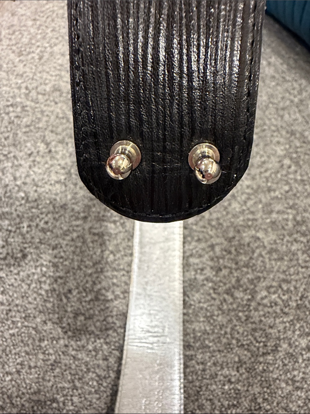 MONDI VINTAGE BLACK WAIST BELT WITH SILVER CHAIN ACCENT - Picture 6 of 10